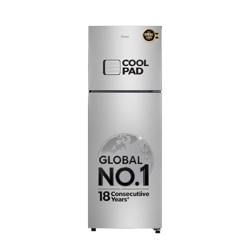 Haier 240 L 1 Star Frost Free Double Door Refrigerator with Cool Pad for Extended Freezer Cooling & Spacious Fresh Zone (HEF-251EGSA-P, Moon Silver, 2026 Model)