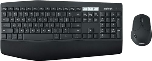 Logitech MK850 Multi-Device Wireless Keyboard and Mouse Combo, 2.4GHz Wireless & Bluetooth, Curved Keyframe, 12 Programmable Keys, 3-Year Battery Life, PC/Mac