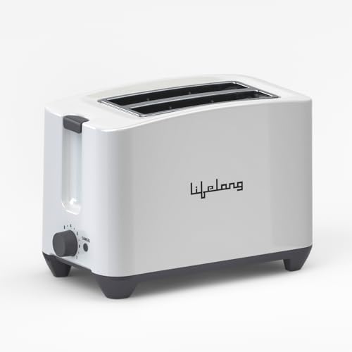 Lifelong Bread Toaster 2 Slice | Auto-Cut-Off | Self-Centering for Even Toasting | Removable Crumb Tray | High Rise Carriage Handle |Pop-Up Toaster | Kitchen Appliance (LLPT10)