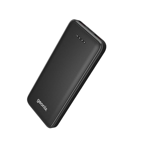 Geonix Helio R100 10000 mAh 22.5W Fast Charging Power Bank, Ultra Slim Power Bank with USB-A Output, Type C PD Output, Type C Input, Wake Up Button, 1 Year Warranty, Black