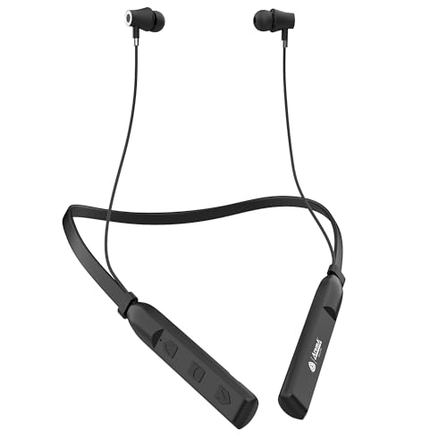 AROMA NB119B Brio Wireless Neckband Bluetooth Earphones – up to 60H Playtime | Dual Pairing | Fast Charging | Heavy Bass | Raging Black