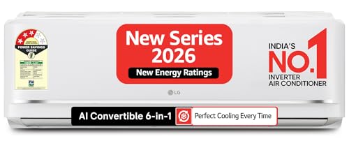 LG 1.5 Ton 3 Star,New star rated, Dual Inverter Split AC (Copper, AI Convertible 6-in-1, Faster Cooling & Energy Saving, Diet Mode+, HD Filter with Anti-Virus Protection, Him Clean, AS-Q19MNXE, White)