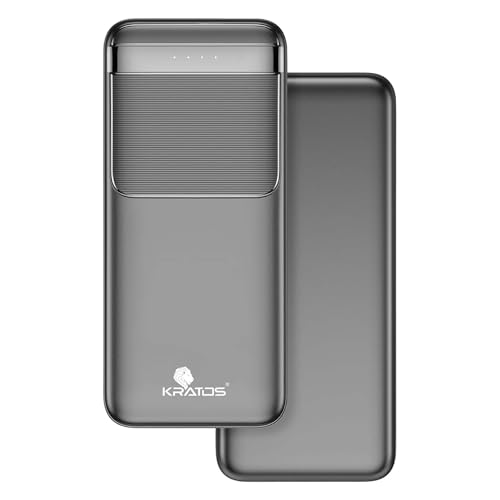 Kratos Legend Champ Power Bank 20000mAh, Fast Charging 22.5W, Triple Output,USB Type C Connector, PD Quick Charge Power Bank for iPhone, Android & Other Phones, BIS Certified,Made in India, Black