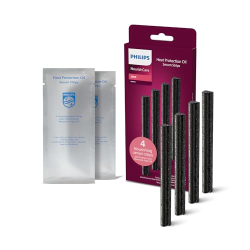 Philips uniquely designed pack of 4 nourishing serum strips with vitamin E and Moroccan Argan Oil | Nourishcare straightener (BHS526/00) replaceable serum strip | BHE050/00