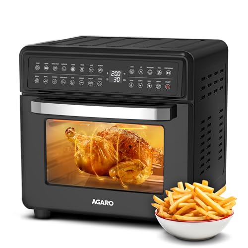 AGARO Regal Plus Air Fryer For Home, 23L, Rotisserie Convection Oven, Electric Oven,1800W,16 Preset Programs, Digital Display, Touch Control, Bake, Roast, Toast, Reheat, Defrost, Keep Warm,Black.