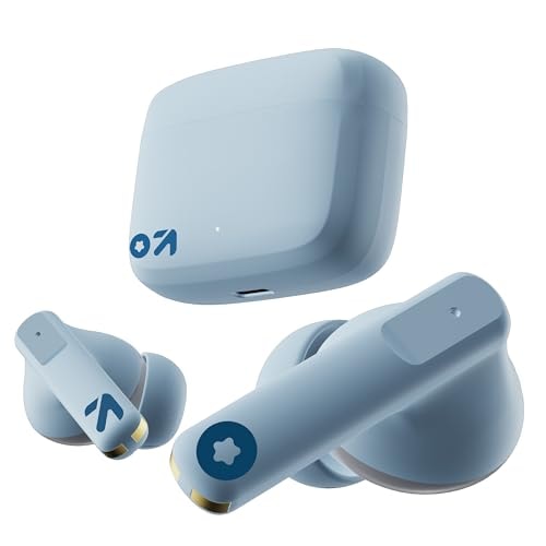 GOBOULT Z60 Made in India Ear Buds Wireless 60H Playtime, 4 ENC Mics Clear Calling, 50ms Low Latency Gaming, 13mm Bass Driver Earbuds Bluetooth Wireless Earphones (Powder Blue)