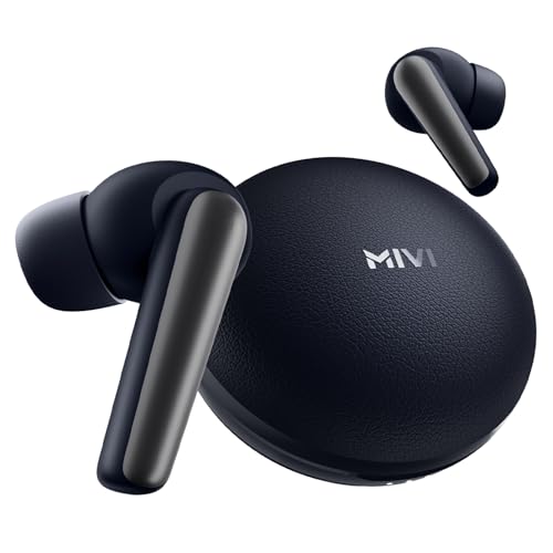 Mivi DuoPods Aura 35 dB Quad-mic ANC Wireless TWS Earbuds, 60H Playback, 13mm Bass Drivers, Gaming Mode 50ms, Bluetooth v5.3, IPX4 Sweat Proof, Made in India