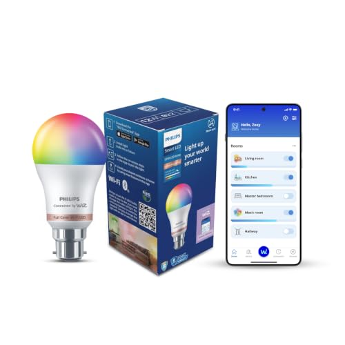 Philips WiZ Neo 12W B22 Wi-Fi & Bluetooth LED Smart Bulb with Music Sync, Compatible with Amazon Alexa & Google Assistant, 16 Million Colours & Motion Sensing Technology | Pack of 1