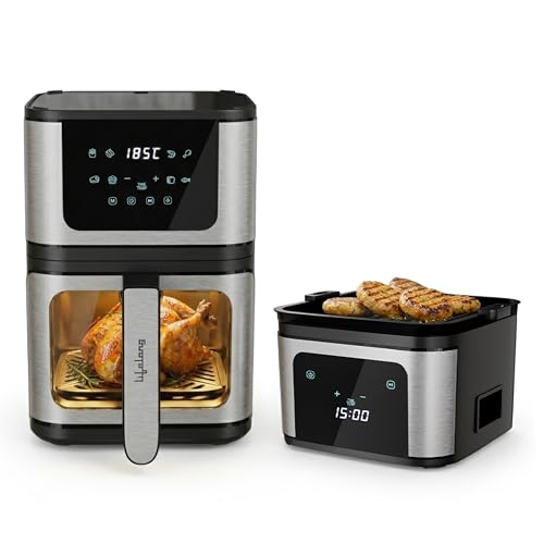 Lifelong BRIK 2-in-1 Air Fryer & Barbeque | 1350W Power, 8 Presets | 4.2L Basket with Glass Window | Flip Design for Air Frying & Grilling | Low Oil Cooking, 360° Rapid Air Technology |LED Touch Panel