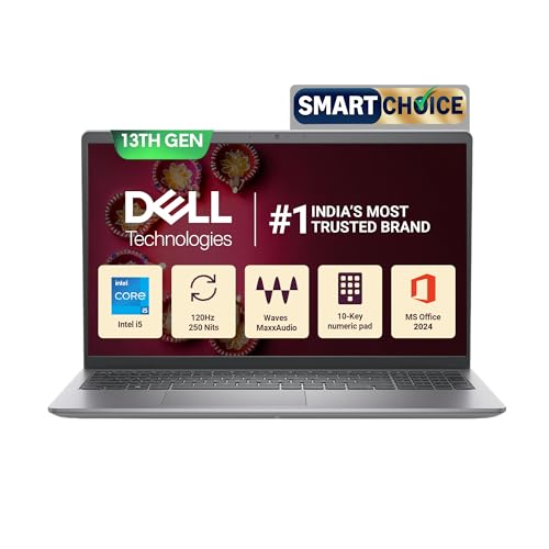 Dell 15 (Previously Inspiron), 13th Gen Intel Core i5-1334U (16GB RAM, 1TB SSD) FHD, Anti-Glare 15.6"/39.62cm, Windows 11 MSO'24, Silver, 1.62kg, 12 Month McAfee, Thin & Light, Backlit Keyboard Laptop