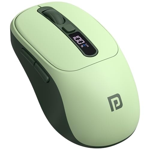 Portronics Toad 9 Wireless Bluetooth Mouse with Dual Wireless (BT + 2.4 GHz), Smart LED Display, Rechargeable Battery, Forward & Back Button, Multi-Device Pair, Upto 4800 Dpi Sensitivity(Green)