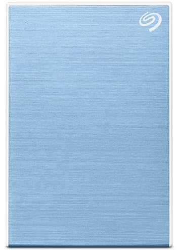 Seagate One Touch 2TB External HDD with Password Protection Light Blue, for Windows and Mac, with 3 Yr Data Recovery Services, (STKY2000402)