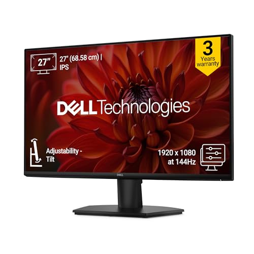 Dell SE2726H 27-Inch Full HD IPS Panel Monitor (Black) Ultra-Thin Bezels, Flicker-Free Display, Comfortview Plus, HDMI & VGA Connectivity – Stylish Design for Home & Office Productivity