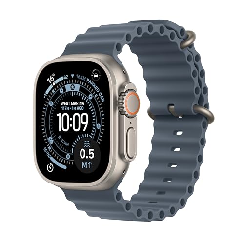 Apple Watch Ultra 3 GPS + Cellular 49mm Natural Titanium Case with Anchor Blue Ocean Band