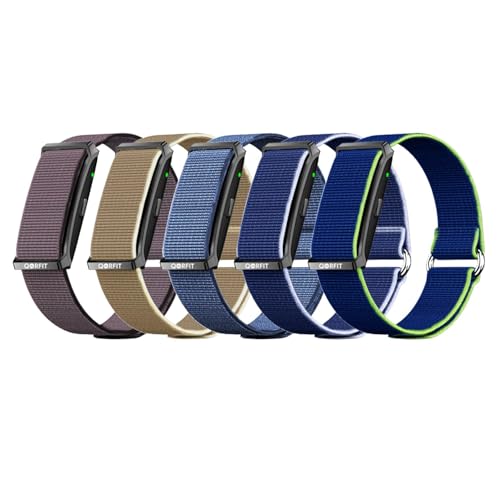 QORFIT Everyday Strap Nylon Watch Strap Bands for Smartwatch & Fitness Tracker, Adjustable, Breathable, Lightweight Replacement Strap for Men & Women (Pack of 5, Multicolor)