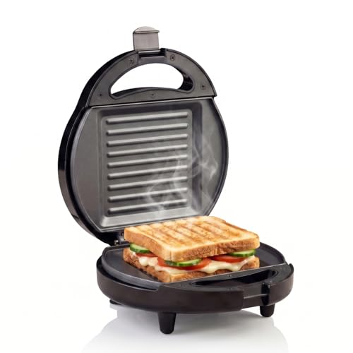 Prestige PGSP Single Sandwich Toaster with Fixed Grill Plate(500W, Black, Non-Stick)