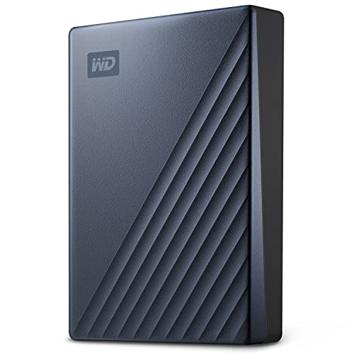 Western Digital WD 5TB My Passport Ultra Portable Hard Disk Metal Drive, USB-C & USB 3.1 with Automatic Backup,Password Protection, Compatible with Windows&Mac, External HDD-Blue