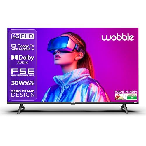 Wobble 108 cm (43 inches) K Series FHD Smart LED TV with Google TV 5.0 (Black) WB43FDAGU2841D25