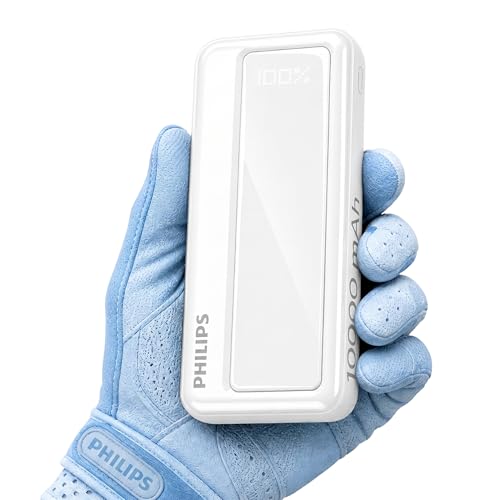 Philips 10000mAh 22.5W Fast Charging Power Bank (Alba White) with Digital LED Display | Type-C & USB-A Input/Output | 3 Output Ports | Lithium Polymer Battery | Portable for Mobile, Tablet & Earbuds