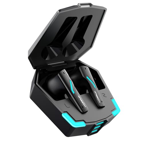 HOPPUP Predator Xo4 Gaming in Ear Wireless Earbuds with 50H Playtime| 35Ms Low Latency Gaming Mode|13Mm Drivers| Type C Fast Charging| BT V5.3| RGB LEDs Light|Black Color for Music,Entertainment,Gym
