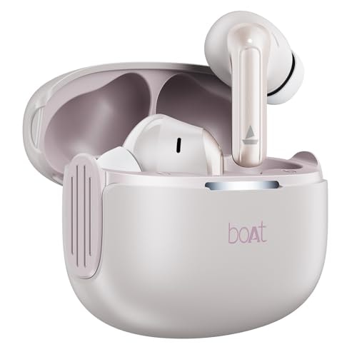 Boat Airdopes 219, 4Mics ENx, 40H Battery, Best in Segment for Calling, Stream Ad Free Music via App Support, Bluetooth Earbuds, TWS Ear Buds Wireless Earphones with mic (Ivory Mist)