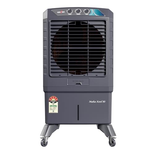 Kenstar MAHA KOOL HC 90 L Desert Air Cooler|Anti-Bacterial Honeycomb Pads|High-Speed Fan|Inverter Ready|50Ft Powerful Air Throw|1-Yr Product Warranty+5-Yr Warranty on Pump&Motor|5-Star BEE Rating|Grey