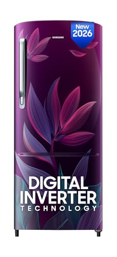Samsung 183 L, 4 Star, Digital Inverter, Direct-Cool Single Door Refrigerator (RR20H27249R/NL, Paradise Bloom Purple, Single Touch Defrost, 2026 Model)