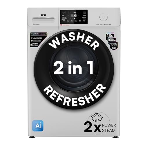 IFB 6.5 Kg 5 Star, DeepClean® Technology, AI Powered, Fully Automatic Front Load Washing Machine (ELENA GXN 6510, PowerSteam®, 9 Swirl, Steam Refresh, Inbuilt Heater, Eco Inverter, Grey)