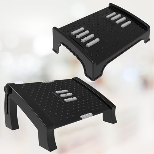Techhark® Footrest 2pcs Combo for office chair with Massager Texture and Roller leg feet resting stool foot rest Under Desk table for office home foot rester for at Work from home office