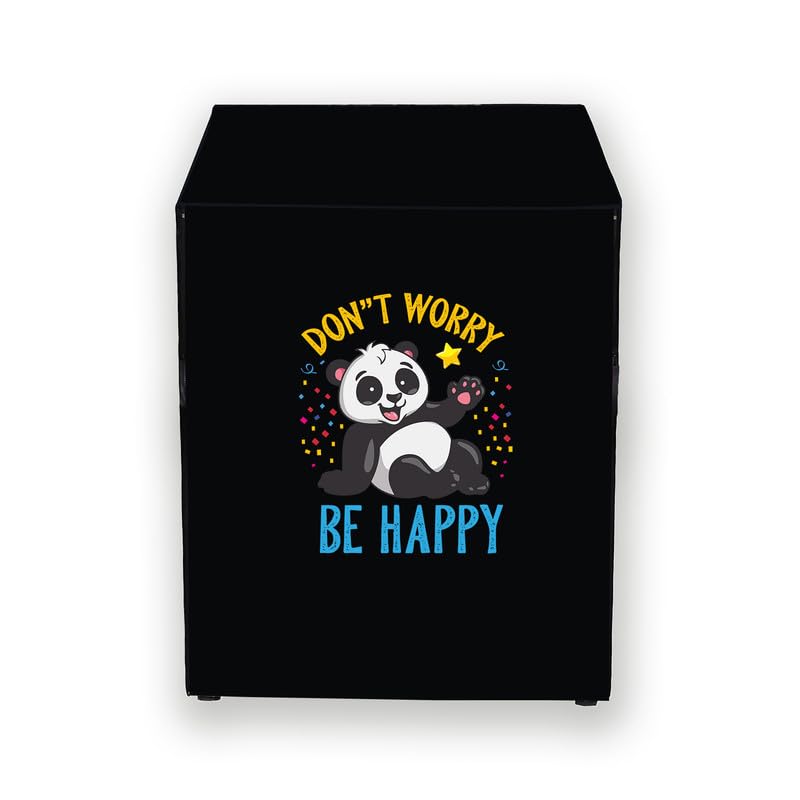 HIZING Front-Load Washing Machine Cover Made for Samsung 12 kg Fully Automatic Front Load (WW12T504DAB/TL) Solid Black Dont Worry Be Happy Print