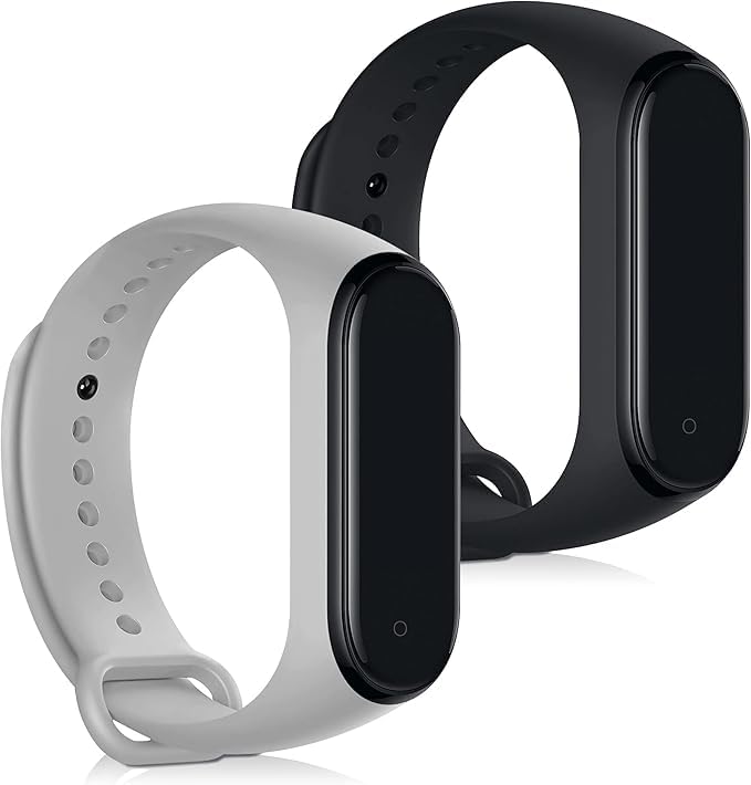 CERLINK Silicone Strap for Mi Band 3/Mi band 4 Xiaomi Smartwatch Band Lightweight Waterproof Sports & Fitness Straps (Black,Grey)