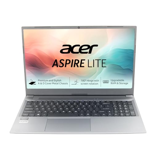 acer Aspire Lite 12th Gen Intel Core i3-1215U Premium Metal Laptop (8GB RAM/512GB SSD/Windows 11 Home) AL15-52,15.6" Full HD IPS Display, Grey, 1.69 Kg