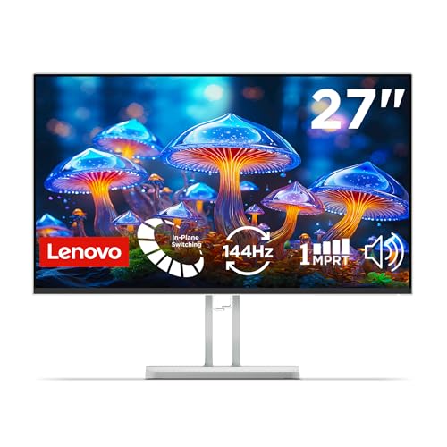 Lenovo L27-4C | 27" (68.58cm) FHD IPS 144Hz Ultraslim Monitor | 1ms, 2x3W Speakers, AMD FreeSync, 99% sRGB, 2X HDMI 1.4, 1x VGA| Tilt | Grey | 67DEKAC1IN