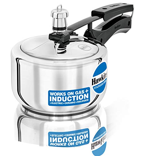 Hawkins 1.5 Litre Stainless Steel Inner Lid Pressure Cooker, Induction Cooker, Silver (HSS15)