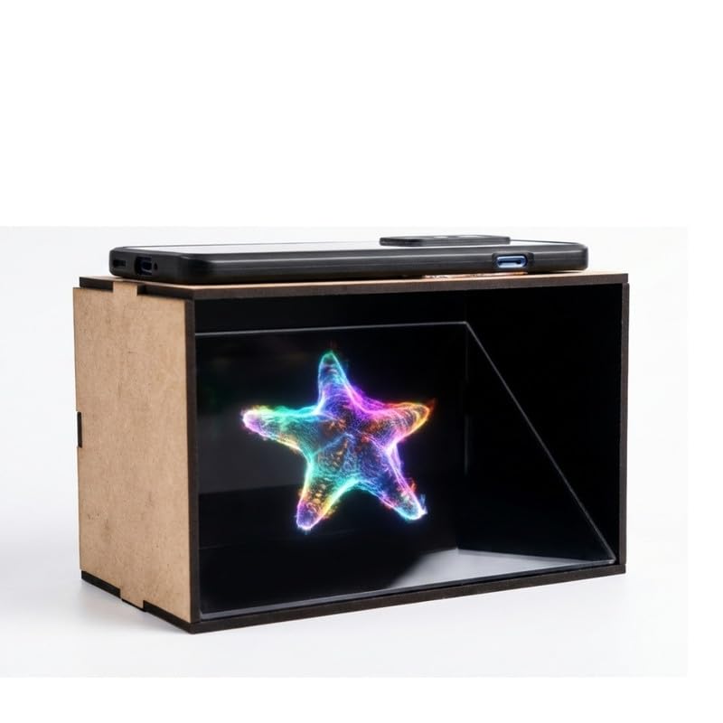 ERH India 3D Hologram Projector DIY Mobile Display Box Optical Illusion STEM Educational Science Project Kit for Kids Students School Exhibition Class 6 – 12 Learning