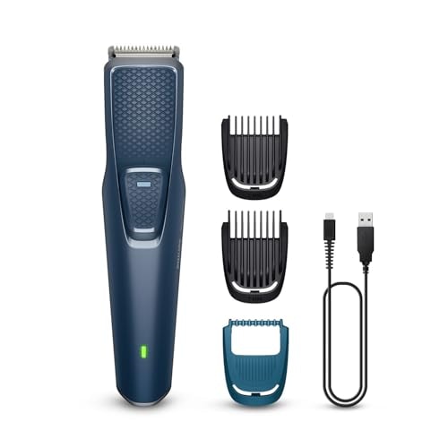 Philips Beard Trimmer for Men | India's No.1 Trimmer | Close Trim with Skin Protect Comb | Self Sharpening Blades | Cordless | Charging Indicator | Travel Lock | No Oil Needed | 2 Year Warranty | BT1244/18