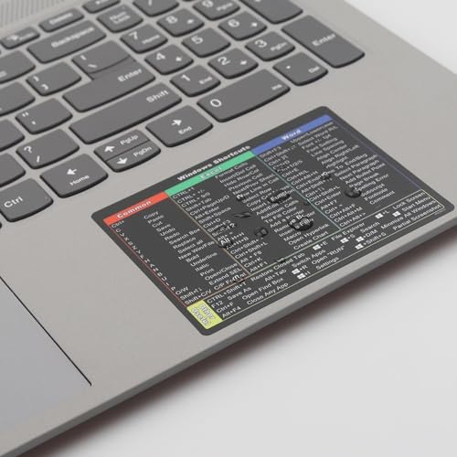 Vederio All-in-One Windows Keyboard Shortcut Key Sticker for Laptop Waterproof, Anti-Scratch, Removable Quick Reference Guide Excel and Word Shortcuts for Instant Productivity 1 Pcs (3.5 x 2.87 inch)