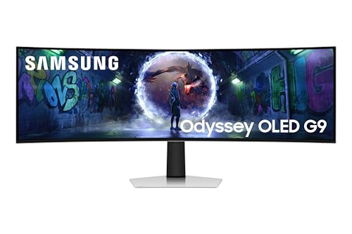 Samsung 49" (124.4cm) Odyssey OLED G9 Curved Gaming Monitor (Smartchoice) Dual QHD 5120 x 1440|240Hz|0.03ms|DCI 99%|OLED Safeguard|FreeSync Premium Pro|G-Sync| HDR10+ Gaming|HAS|LS49DG930SWXXL|Silver