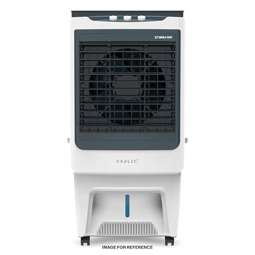Cadlec StormAir 100L Desert Air Cooler, High Speed Fan with Powerful Air Throw, Inverter Compatible, Anti-Bacteria Honeycomb Pad, 3 Year Warranty | White