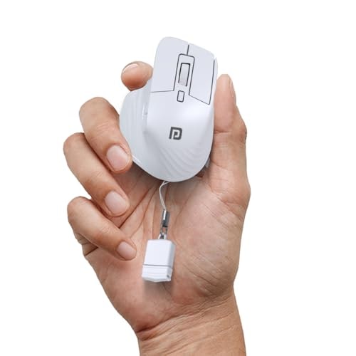 Portronics Toad Mino Rechargeable Bluetooth Mouse with Small Compact Size, Dual Wireless (Bluetooth + 2.4 GHz), Multi-Device Pair, Adjustable Sensitivity, for Laptop, PC, Tablet, Smartphone (White)