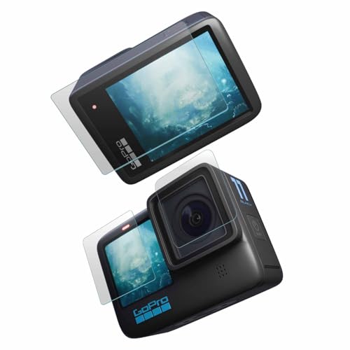 POPIO Military-Grade Gorilla Tempered Glass for GoPro Hero 9/10 / 11/12 Action Camera (Transparent) Edge To Edge Full Screen Coverage, Complete Set Of 3 Glass