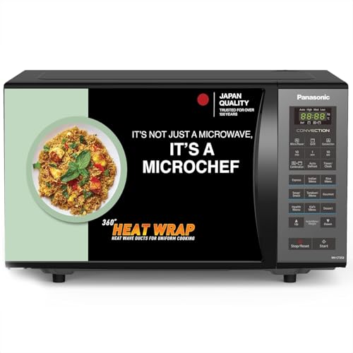 Panasonic 23L Convection Microwave Oven(NN-CT353BFDG,Black Mirror, 360° Heat Wrap, Magic Grill)