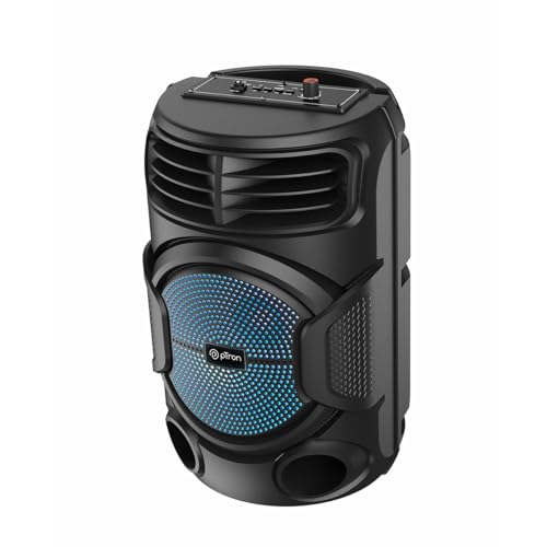 pTron Fusion Octane 48W Bluetooth Party Speaker w/Punchy Sound, 8 inch Neo Driver, Breathing RGB Lights, 6Hrs Playtime, BT5.3/Aux/TF Card/USB Playback Modes, Type-C Charging, Portable (Jade Black)