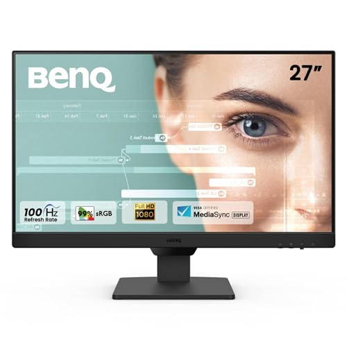 BenQ GW2790 27" (68.58 cm) 1920x1080p FHD IPS Monitor| 100Hz|99% sRGB|Eye-careU|HDMI|Display Port|Bezel-Less|Eyesafe|VESA MediaSync|B.I.|Low Blue Light+| 2Wx2 Built-in Speakers|VESA Wall Mount(Black)