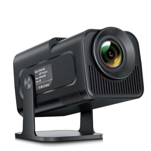 Portable Projector, HY320 Mini Projector with WiFi and Bluetooth, Support 4K 1080P with Dual-Band WIFI6 BT5.0 Android 11, Smart Projector Auto Keystone Correction for Phone/TV Stick/Laptop