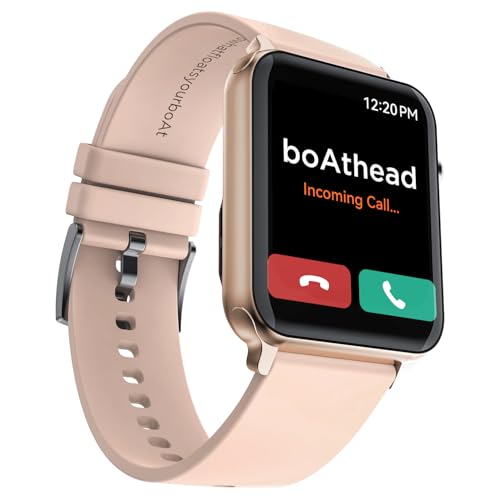 Boat Wave Call Smart Watch for Men & Women, Bluetooth Calling, 1.69" (4.2 cm) Display w/ 550 NITS, 150+ Watch Faces, Multi-Sport Modes,HR,SpO2, IP68 (Flamingo Pink)