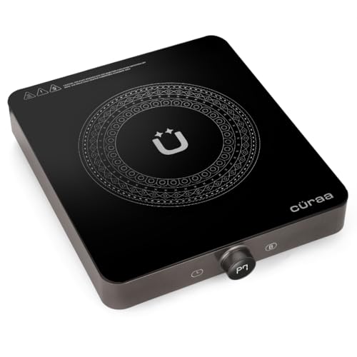 Cüraa IndiePro 2100 Watts Induction Cooktop for Indian Kitchens | 6 kV Surge Protection Design for Safety | Rotary Knob control with Timer | Incremental Heat Adjustment | 2 Year Warranty