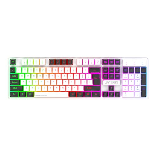 Ant Esports MK1700 RGB Wired Gaming Keyboard, Full Size 104 Keys with LED Backlit, Silent Membrane, 12 Multimedia Keys, USB Plug & Play for PC & Laptop (Mercury)