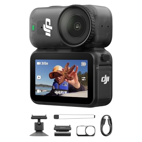 DJI Osmo Nano Standard Combo (128GB) - Small 4K/60fps Vlogging Camera with a 1/1.3" Sensor, 143° Wide FOV Video, 200-Min Recording, Swift Content Transfer, Magnetic POV Cam 4K for Sports, Vlog