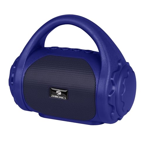 Zebronics County 3W Wireless Bluetooth Portable Speaker with Supporting Carry Handle, USB, SD Card, FM & Call Function (Blue)
